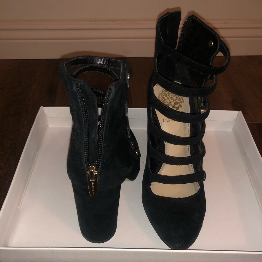 Vince Camuto black strappy heels